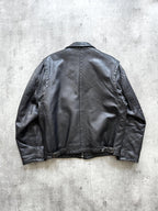Vintage 1980's Woodhouse English Riri Zipper Cropped Leather Motorcycle Blouson.
