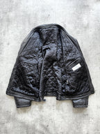Vintage 1980's Woodhouse English Riri Zipper Cropped Leather Motorcycle Blouson.