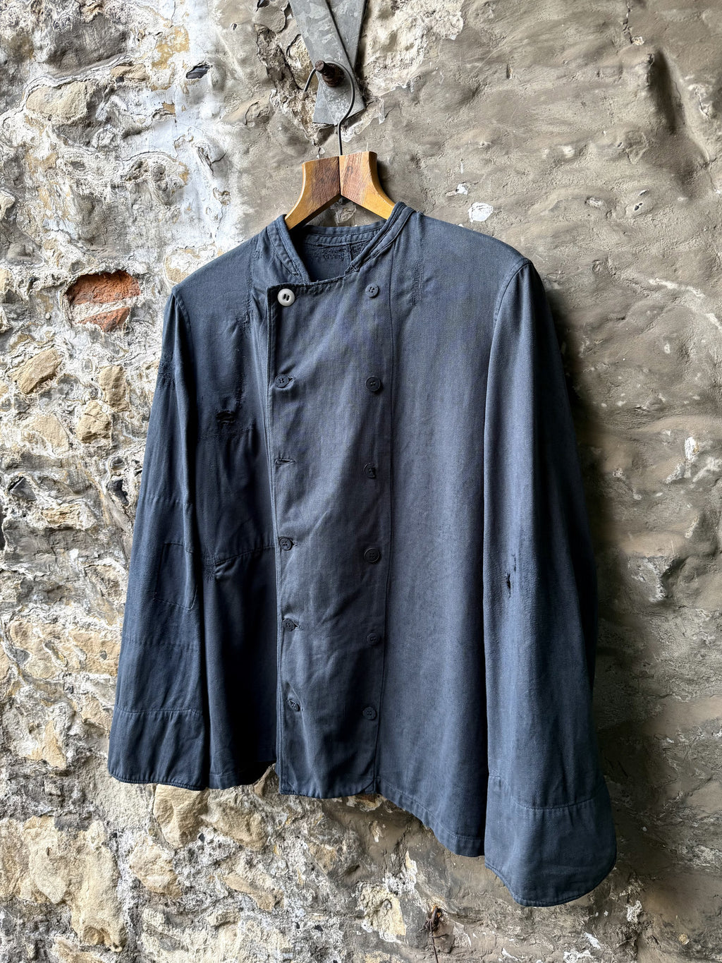 Vintage 1940’s Vetra France Garment Dyed Double Breasted Sanfor Cotton Chef Work Shirt.