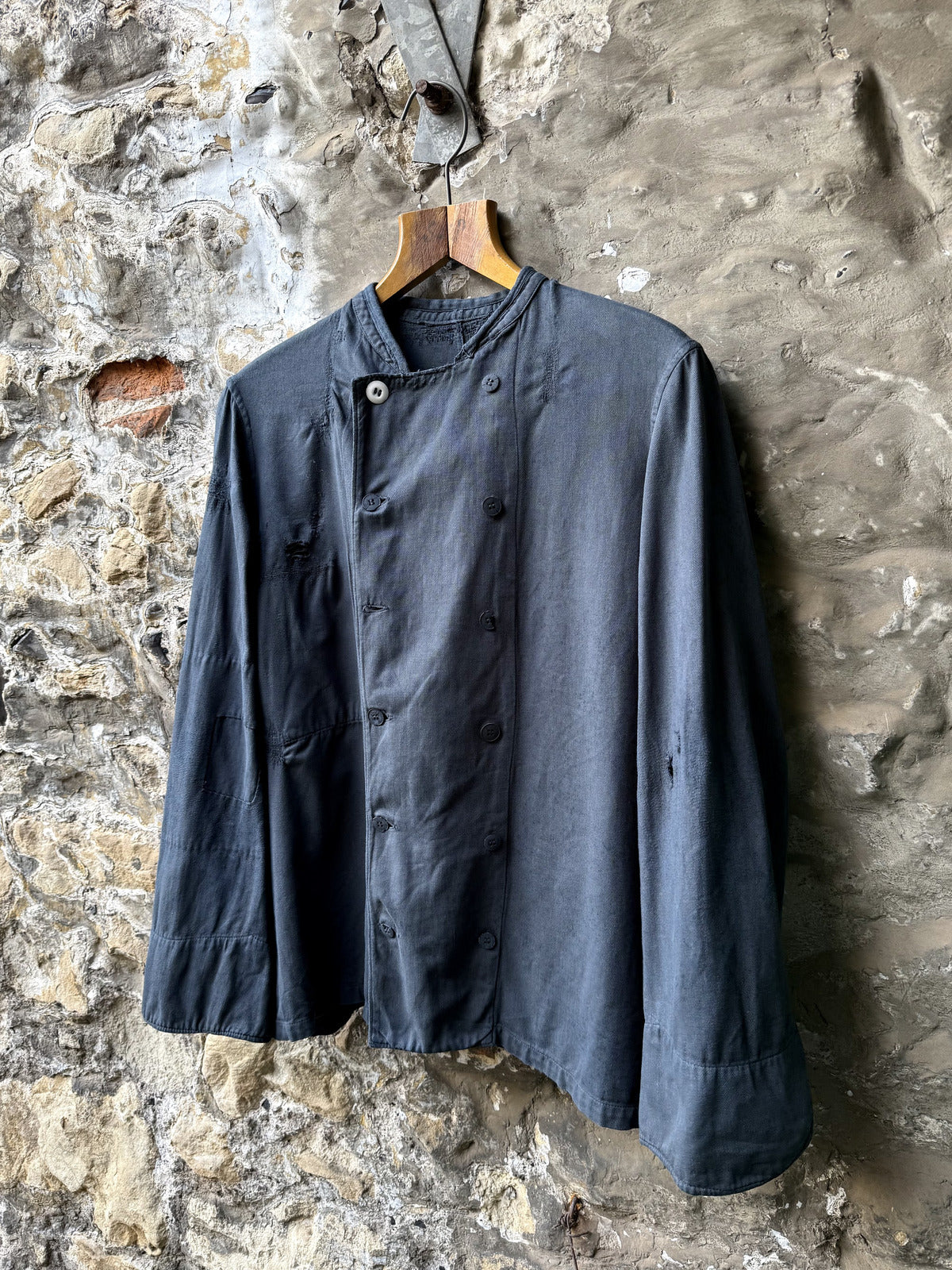 Vintage 1940’s Vetra France Garment Dyed Double Breasted Sanfor Cotton Chef Work Shirt.