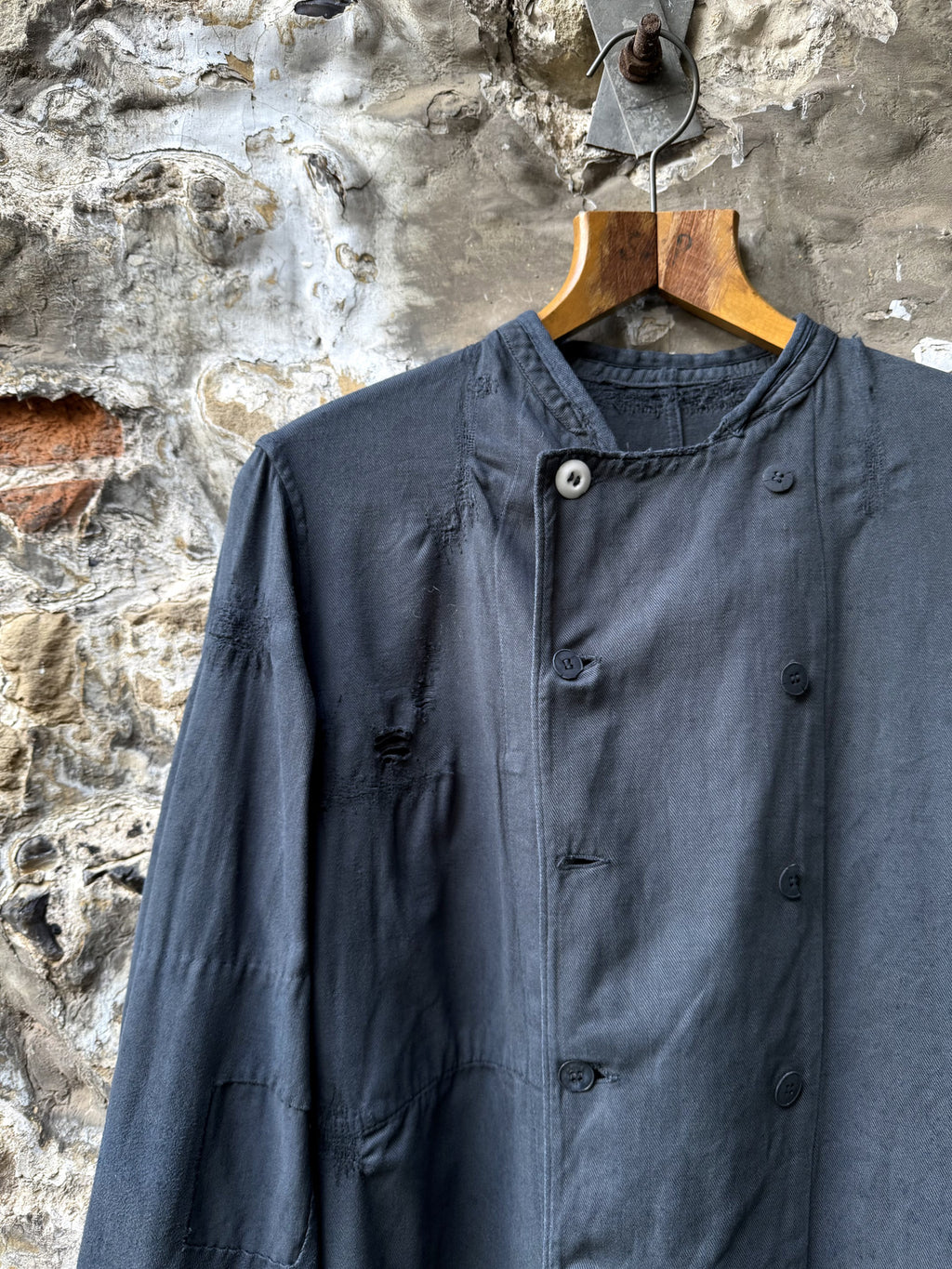 Vintage 1940’s Vetra France Garment Dyed Double Breasted Sanfor Cotton Chef Work Shirt.