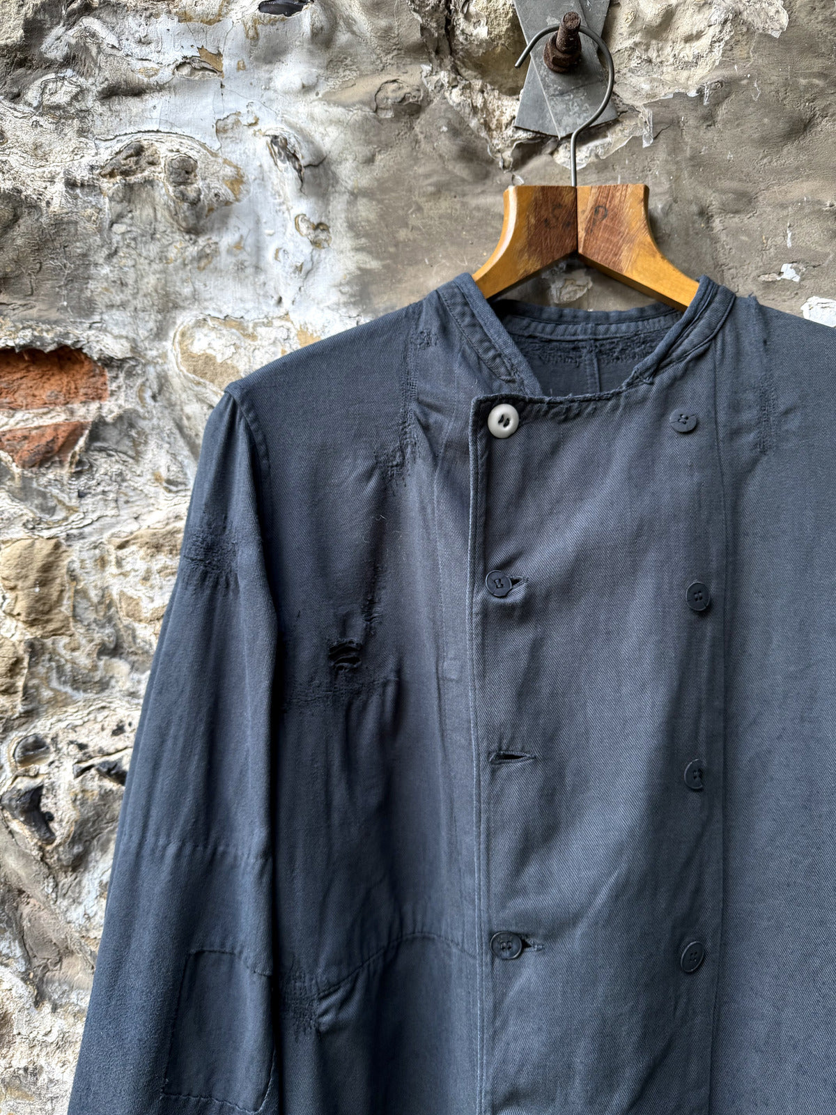 Vintage 1940’s Vetra France Garment Dyed Double Breasted Sanfor Cotton Chef Work Shirt.