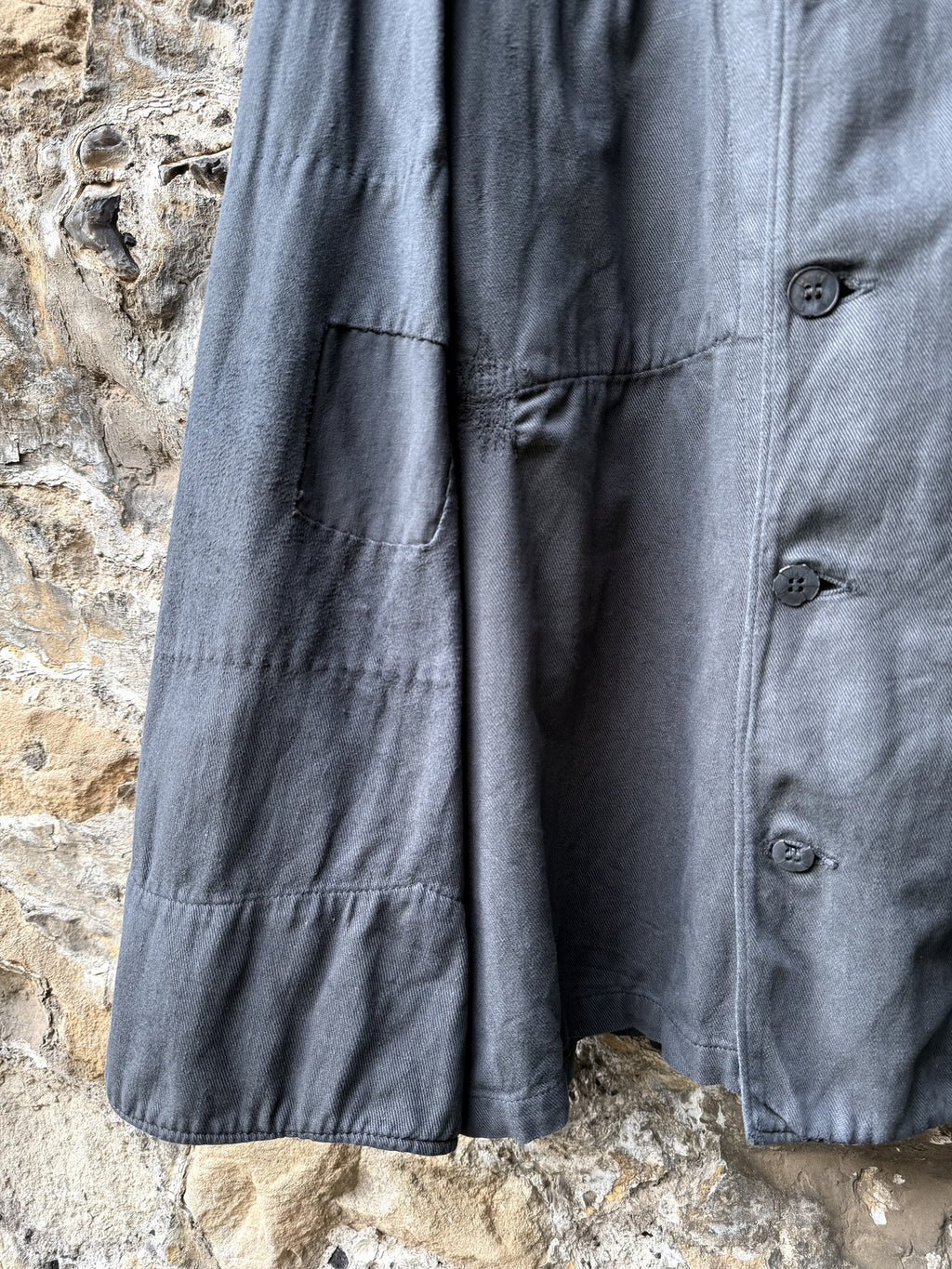 Vintage 1940’s Vetra France Garment Dyed Double Breasted Sanfor Cotton Chef Work Shirt.