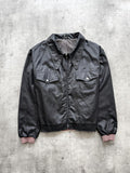 Vintage 1970’s Lightweight Black Nylon Dagger Collar Workwear Mechanics Blouson.