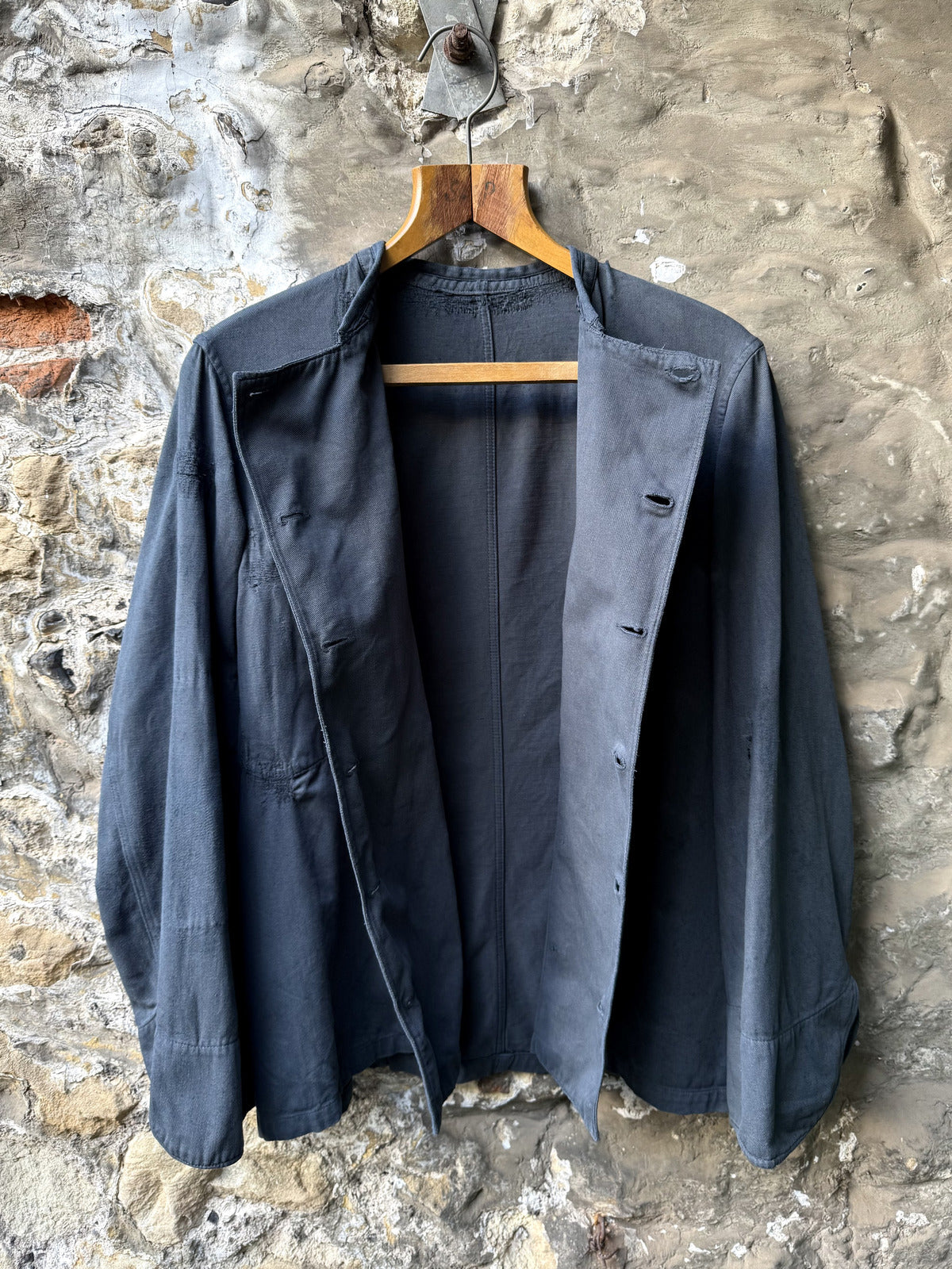 Vintage 1940’s Vetra France Garment Dyed Double Breasted Sanfor Cotton Chef Work Shirt.