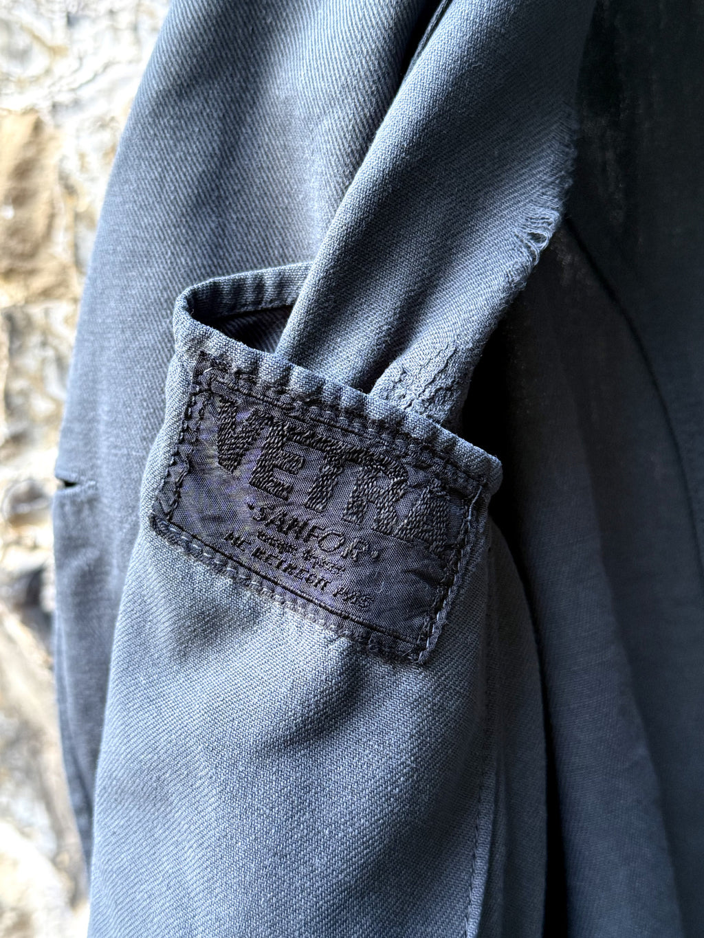 Vintage 1940’s Vetra France Garment Dyed Double Breasted Sanfor Cotton Chef Work Shirt.