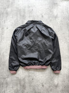 Vintage 1970’s Lightweight Black Nylon Dagger Collar Workwear Mechanics Blouson.