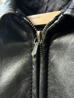 Vintage 1980's Woodhouse English Riri Zipper Cropped Leather Motorcycle Blouson.