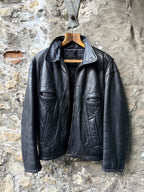 Vintage 1980's Woodhouse English Riri Zipper Cropped Leather Motorcycle Blouson.