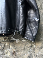 Vintage 1980's Woodhouse English Riri Zipper Cropped Leather Motorcycle Blouson.