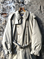 1990's Polo Ralph Lauren Double Breasted Goose Down Belted Commander Trench Coat