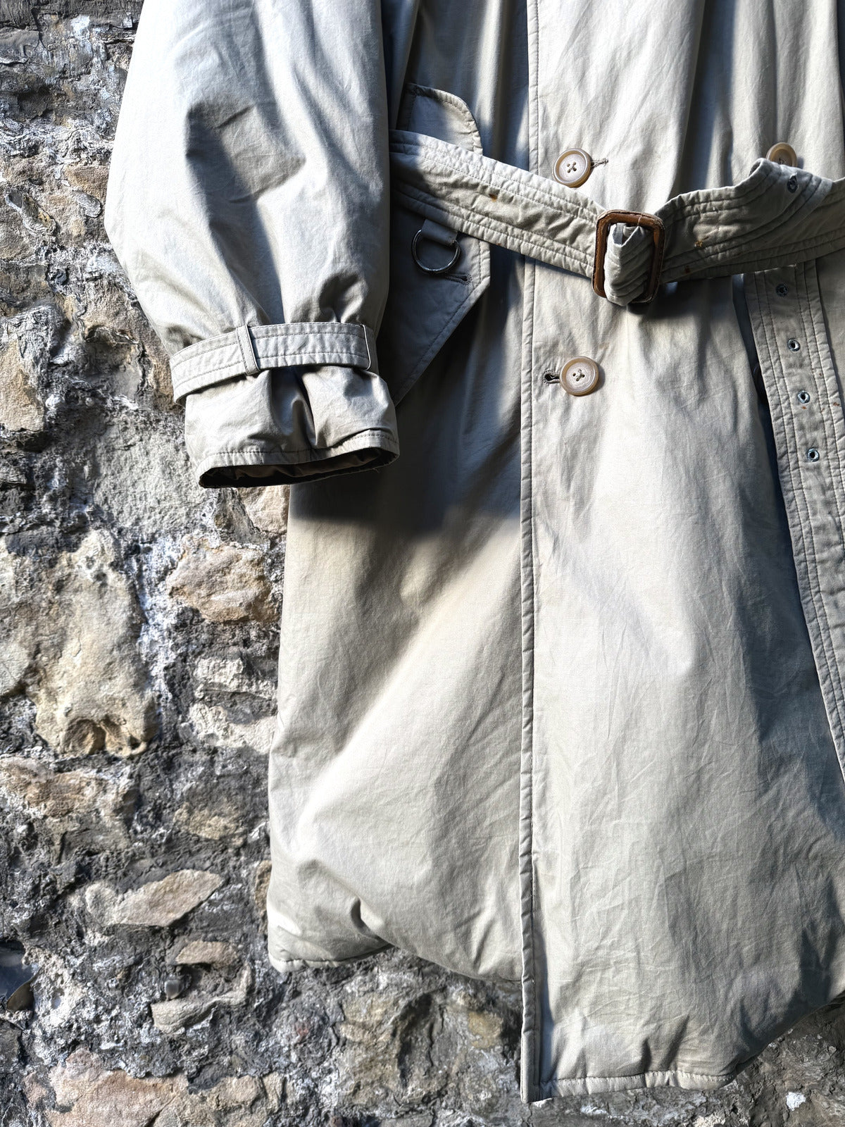 1990's Polo Ralph Lauren Double Breasted Goose Down Belted Commander Trench Coat