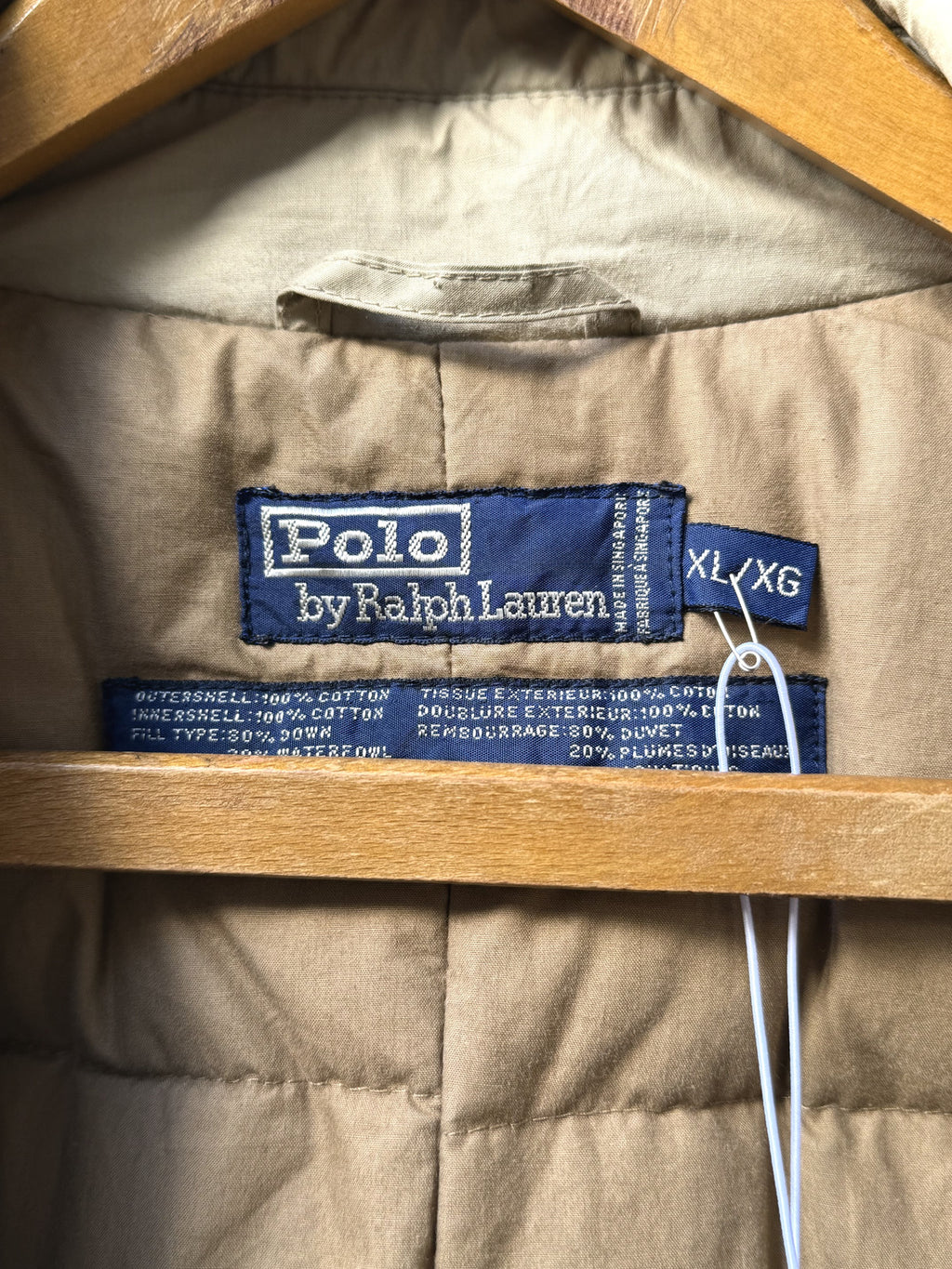 1990's Polo Ralph Lauren Double Breasted Goose Down Belted Commander Trench Coat
