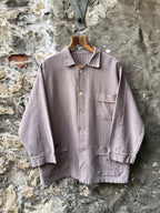 Vintage 30s 40s European Pinstripe Three Pocket Cotton Work Jacket.