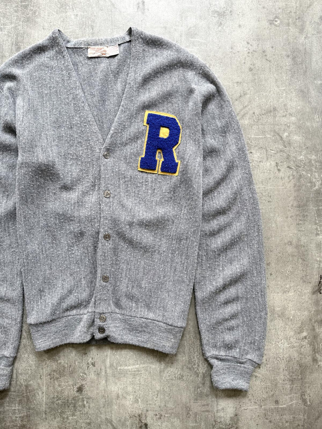 Vintage 1970’s Fox Collection Made in USA Letterman Varsity Knitted Cardigan.