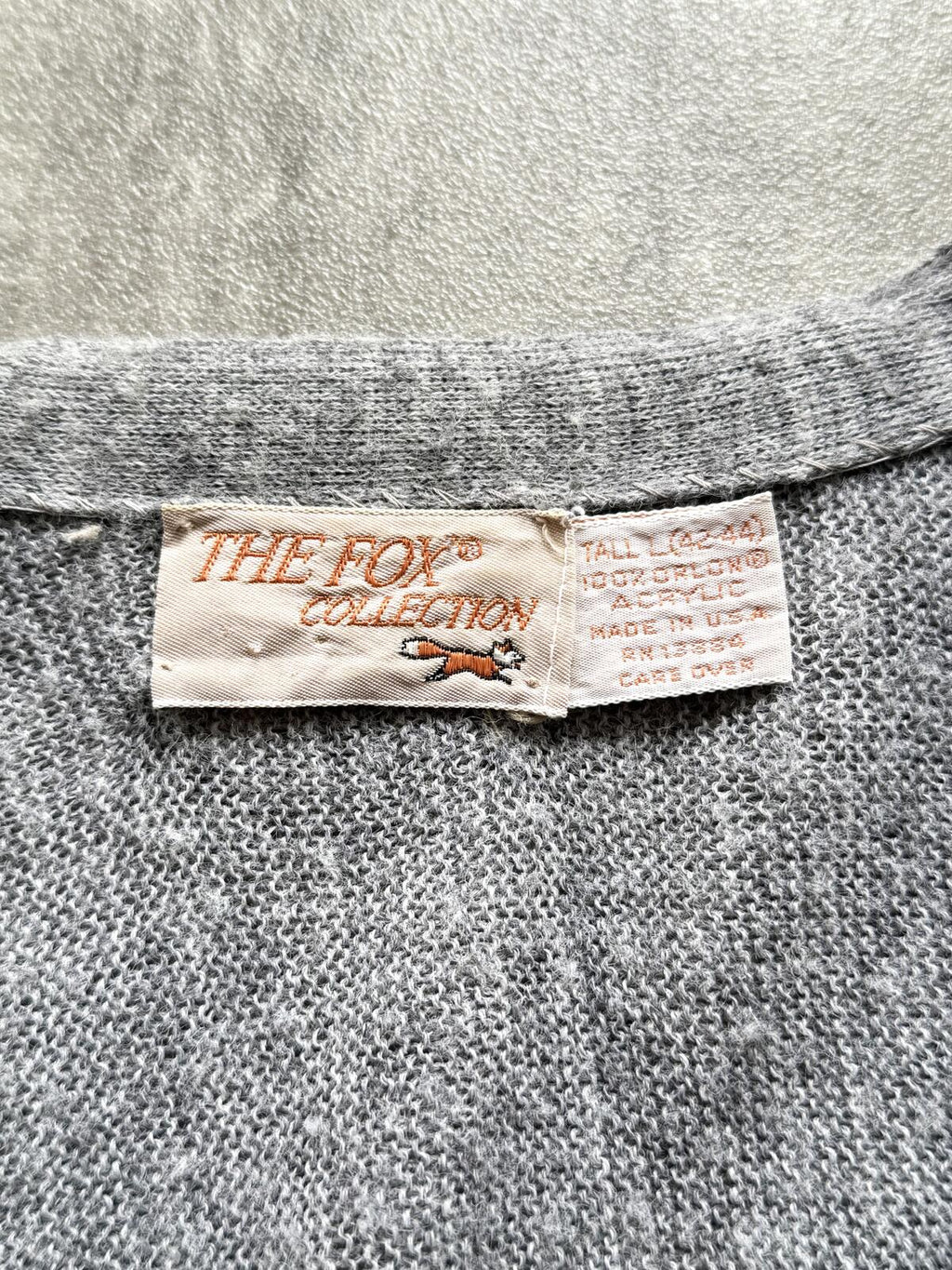 Vintage 1970’s Fox Collection Made in USA Letterman Varsity Knitted Cardigan.