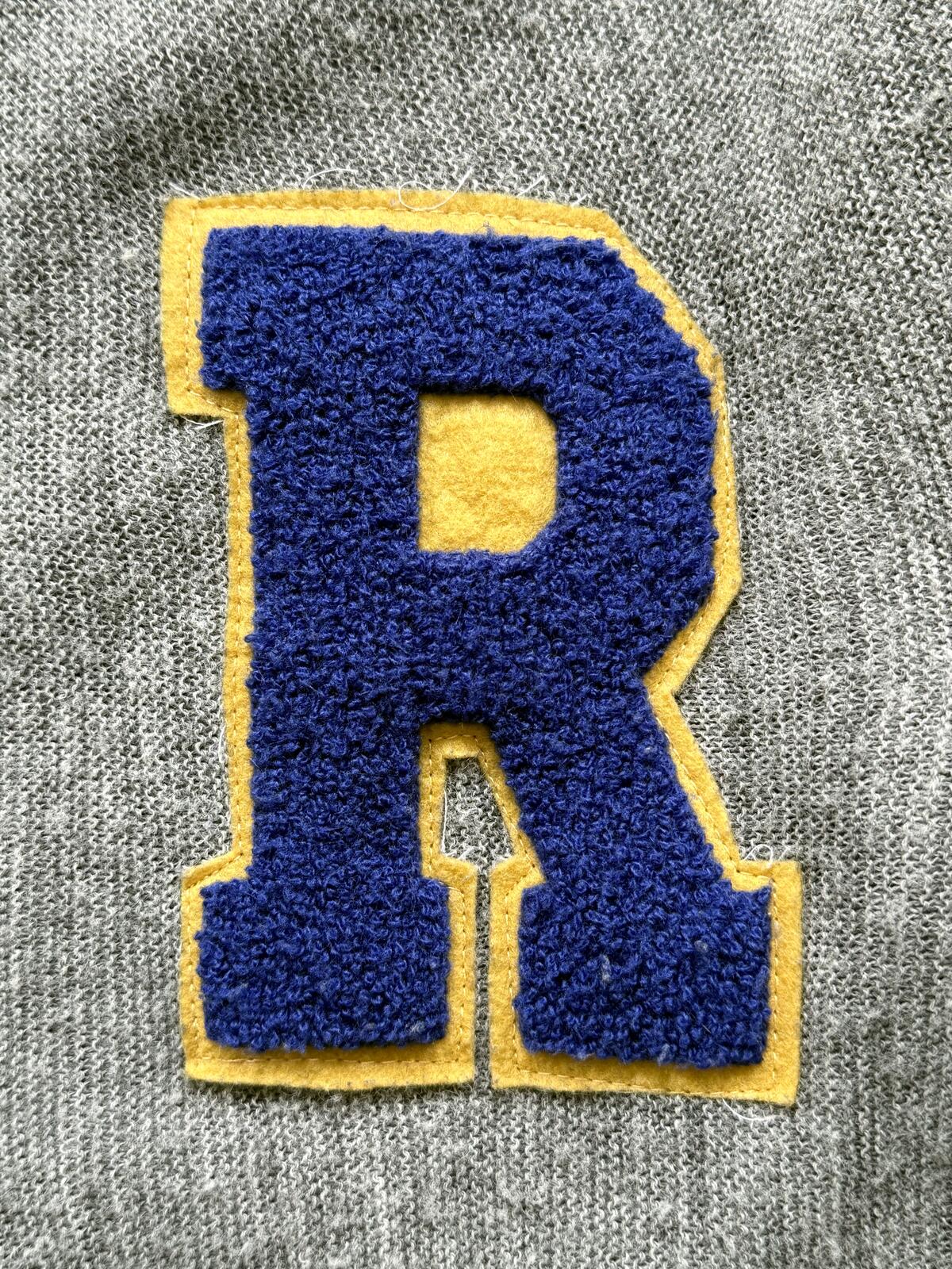 Vintage 1970’s Fox Collection Made in USA Letterman Varsity Knitted Cardigan.