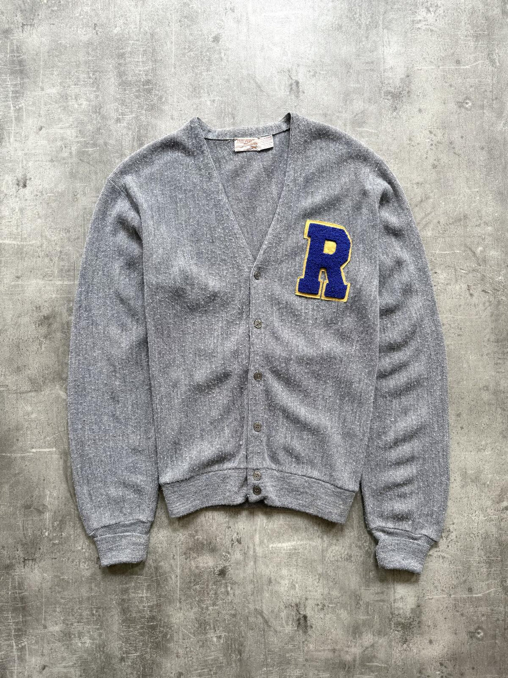 Vintage 1970’s Fox Collection Made in USA Letterman Varsity Knitted Cardigan.