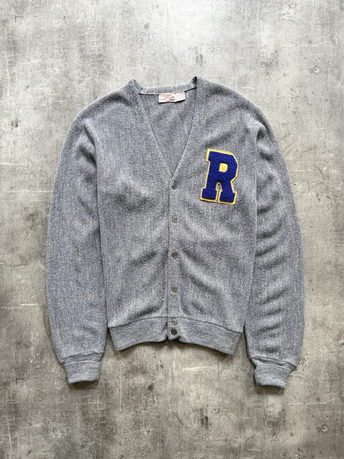 Vintage 1970’s Fox Collection Made in USA Letterman Varsity Knitted Cardigan.