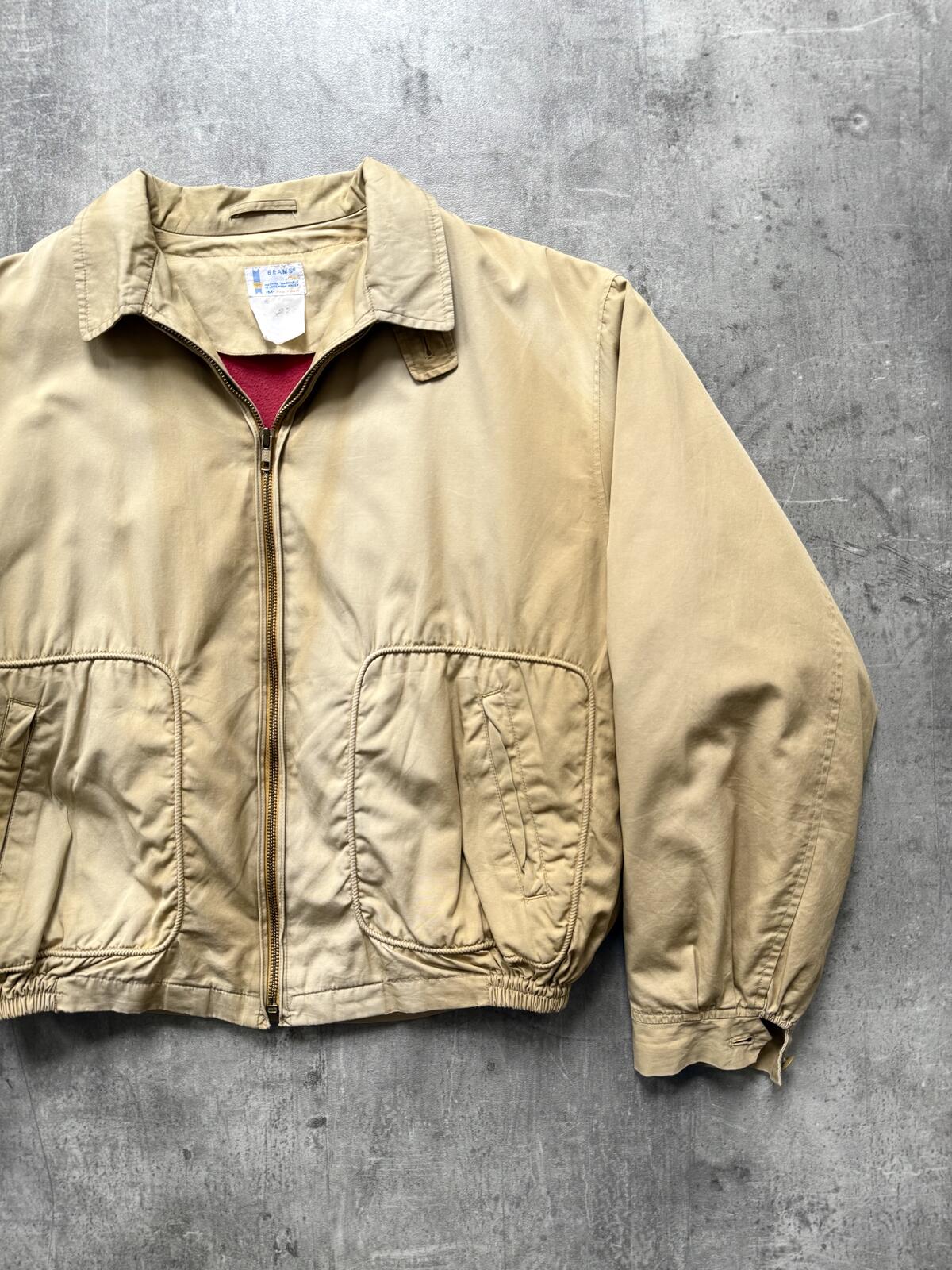 Vintage 1990’s Beams Japan Sunfaded Cropped Boxy Modular Drizzler Blouson.