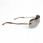 Vintage 90's Polo Jeans Soul Rimless Shield Reflective Tortoise Shell Sunglasses