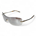 Vintage 90's Polo Jeans Soul Rimless Shield Reflective Tortoise Shell Sunglasses