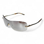 Vintage 90's Polo Jeans Soul Rimless Shield Reflective Tortoise Shell Sunglasses